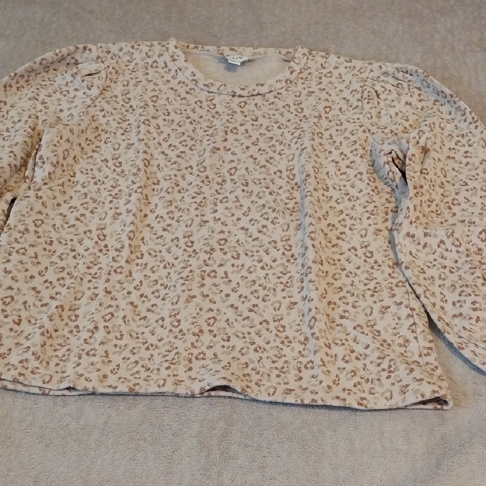 J. Crew Beige and Pink Patterned Top
